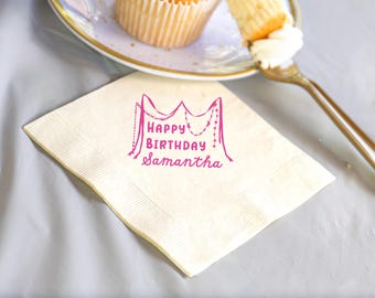 Whimsy Birthday Party 3-PLY Cocktail Napkins, Whimsical Birthday Napkins, 25th Birthday Napkins, Maximalist Bday, Fancy Girl, Disco Theme