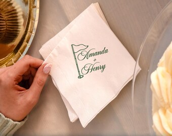 Together Fore-Ever Wedding Napkins, Golf Wedding 3-PLY Cocktail Napkins, Golf Wedding Shower, Golf Bridal Shower,Country Club Wedding Favors