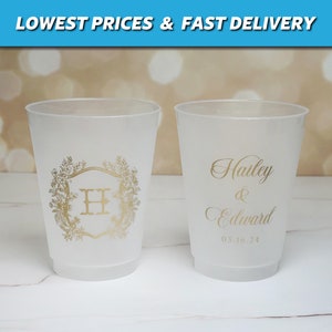 Couple's Shower Cups, Custom Frosted Plastic Cups, Engagement