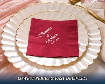 Personalized Wedding Napkins, Custom Wedding 3-PLY Cocktail Napkins