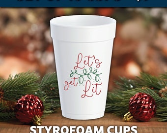 Festive Christmas Cups, Perfect for Your Holiday Table - 20oz Foam Set of 10