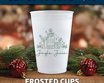 Festive Christmas Cups , Perfect for Holiday Gatherings and Parties 16oz Frost Set of 10