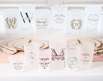 Custom Wedding Cups, Cocktail Hour Frosted Cups