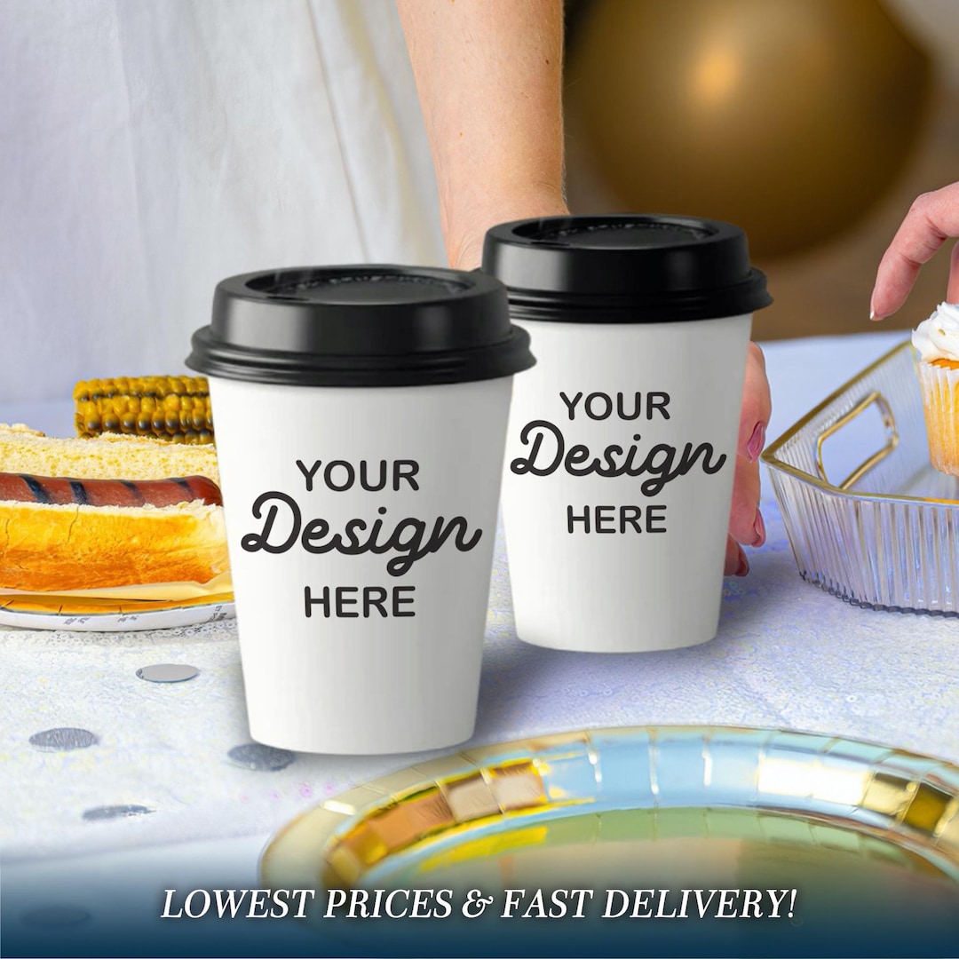 Personalized Double Wall Coffee Cups, Custom Logo Printed Paper Coffee ...