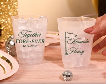Together Fore-Ever Frosted Cups, Golf Wedding Favors, Country Club Wedding Cups, Golf Wedding Shower, Golf Theme Bridal Shower, Par-Tee