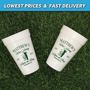 Last Swing Before The Ring Foam Cups, Golf Bachelor Party Styrofoam Cups, Groomsmen Gift, Personalized Bachelor Party Favors, Golf Trip Cups