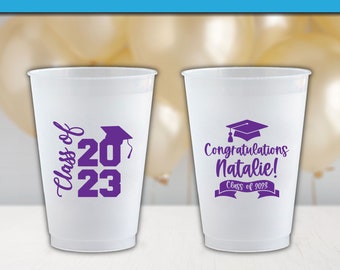 Graduation Custom Frosted Cups 9oz, 10oz, 12oz, 16oz, 20oz, 24oz / Personalized Cups, Party Cups, Party Decoration