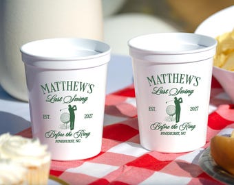 Last Swing Before The Ring Stadium Cups, Golf Bachelor Trip Party Cups