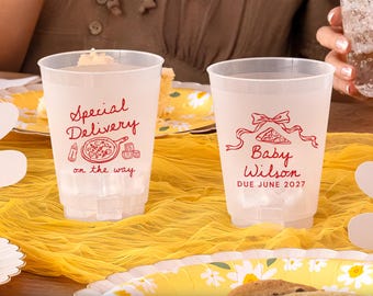 Special Delivery On The Way Favors, Pizza Baby Shower Frosted Cups