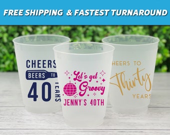 Personalized Frosted Cups, Shatterproof, Frost Flex, Personalized Plastic Party Cups, Birthday Cups