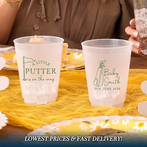 A Little Putter Is On The Way Cups, Let's Partee, Golf Baby Shower Frosted Cups, Golf Gender Reveal, Golf Shower Favors, Golf Themed Shower