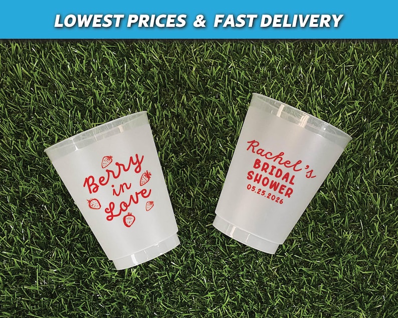 custom frosted cups, frost flex cups, personalized frosted cups, reusable cups, frosted bachelorette cups, bachelorette favors, bachelorette cups, bridal shower, bridal shower favors, bridal party cups, she said yes, bridal shower favors, wedding shower, berry in love bridal shower, love is berry sweet, berry sweet shower, summer bridal shower, strawberry bridal shower, fresh off the market bridal shower, Coquette Berry In Love, market bridal shower, Red Gingham, Spring Summer Picnic Market