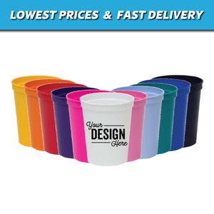 Personalized Stadium Cups, Design Your Own Cups, Wedding Cups, Birthday Favor Cups, Personalized Plastic Cups, Provide Your Own Logo Cups