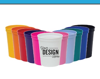 Personalized Stadium Cups, Design Your Own Cups, Wedding Cups, Birthday Favor Cups, Personalized Plastic Cups, Provide Your Own Logo Cups
