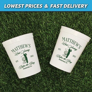 Last Swing Before The Ring Stadium Cups, Golf Bachelor Party Cups, Groomsmen Gift, Personalized Bachelor Party Favors,Golf Trip Plastic Cups