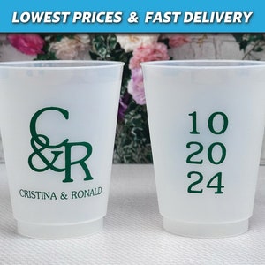 Personalized Wedding Cups, Frost Flex Cups, Modern Wedding Favors, Perfect for Wedding Toasts, Night Before Cups, Rehearsal Dinner Favors