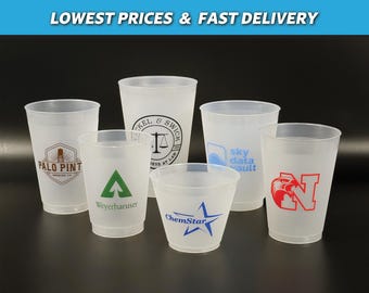 Personalized Cups, Custom Printed Frosted Cups, Shatterproof, Frost Flex, Personalized Plastic Party Cups, Promotional, Corporate Events