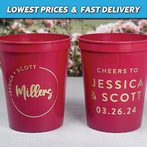 Wedding Stadium Cups, Modern Wedding Stadium Cups, Personalized Wedding Favors, Engagement Party Cups, Night Before Cups,Wedding Shower Cups