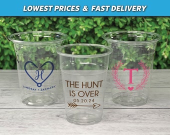 Custom Printed Soft Clear Plastic Cups, Wedding Disposable Cups, Personalized Soft Plastic Party Cups, Party Cups