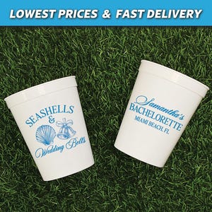 Seashells and Wedding Bells Cups, Beach Bachelorette Stadium Cups, Coastal Bachelorette Favors, Last Toast on The Coast, Bach Beach Trip