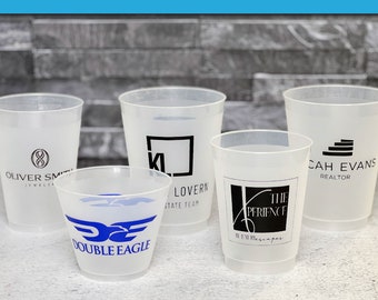 Custom Logo Frost Cups,  Customizable Drinkware for Promotions, and Events, Stylish Drinkware for Branding and Marketing