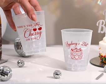 She's the Cherry on Top Frosted Cups, Cherry Themed Birthday Party Favors