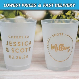 Personalized Wedding Cups, Frost Flex Cups, Night Before Cups, Wedding frosted Cups, Modern Wedding Favors, Vasos De Boda, Rehearsal Dinner