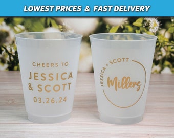 Personalized Wedding Cups, Frost Flex Cups, Night Before Cups, Wedding frosted Cups, Modern Wedding Favors, Vasos De Boda, Rehearsal Dinner