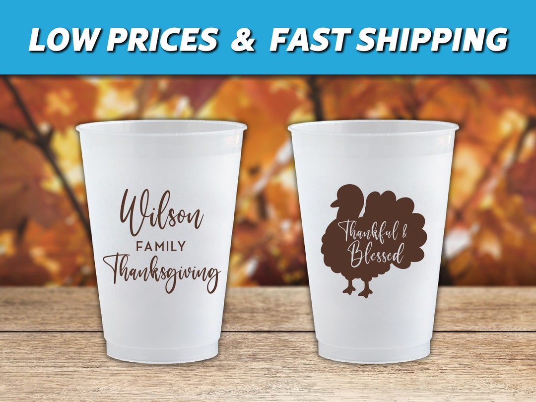 Custom Thanksgiving Cups Frosted Cups Thanksgiving Family Etsy