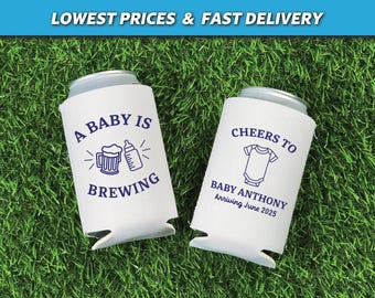 A Baby is Brewing, Personalized Can Coolers, Neoprene Beer Huggers, Baby Shower Can Coolers, Custom Design Can Coolers, Bottle and Beers