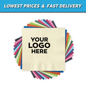 Custom Printed 3-PLY Cocktail Napkins - Personalized Napkins, Design Your Own Napkins