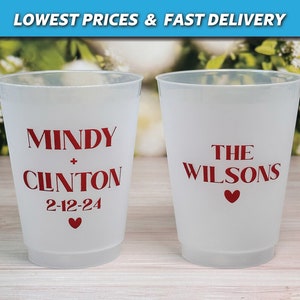 Personalized Wedding Cups, Frost Flex Cups, Wedding Shower Cups, Engagement Cups, Wedding Favors, Night Before Cups, Rehearsal Dinner Cups