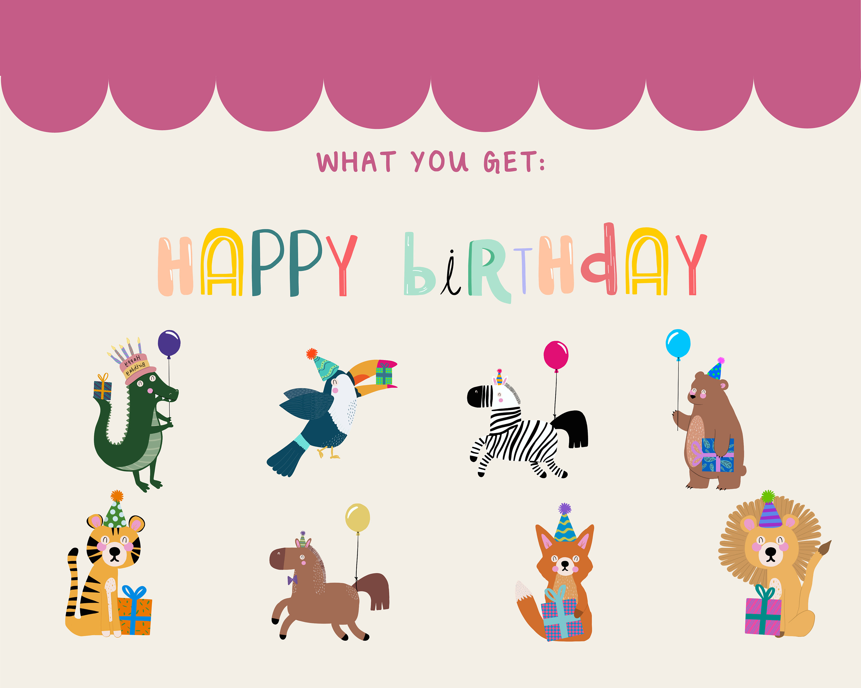 HAPPY BIRTHDAY ZOO Animals Party 10 Png / Jpeg - Etsy