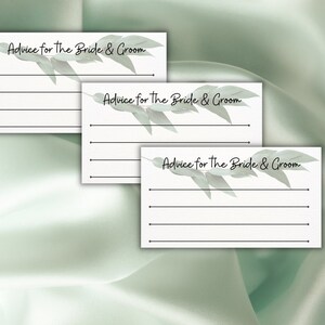Wedding Advice for the Bride & Groom Cards; Printable PDF; Greenery and Eucalyptus Theme