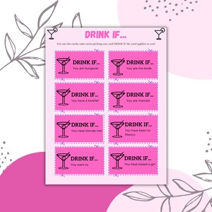 Bachelorette Party Game, DRINK IF Card Game, Bachelorette Fun Drinking Game, Instant Download