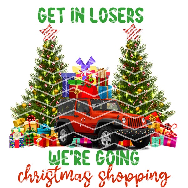 Jeep Christmas Shopping cute PNG sublimation design image