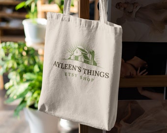 Ayleen's Things Farm Tote Bag | Farmhouse Bag | Canvas Tote | Beige Carry Bag