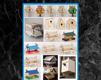 Bird Houses Combo set Laser Cut File, Engrave Files, dxf / cdr / dwg / Puzzle for adults / Decoration / Designs / Patterns / digital files