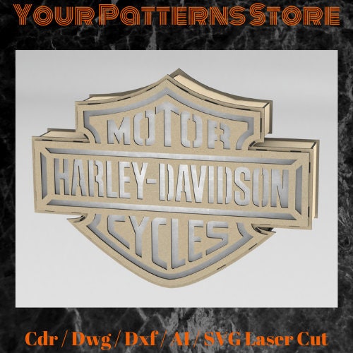 Wooden Harley Davidson Laser Cut File Engrave Files Dxf / Etsy Canada