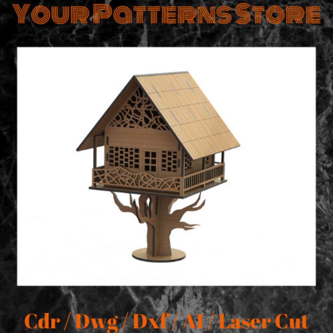 Bird House Laser Cut File, Engrave Files, Dxf / Cdr / Dwg / Puzzle for