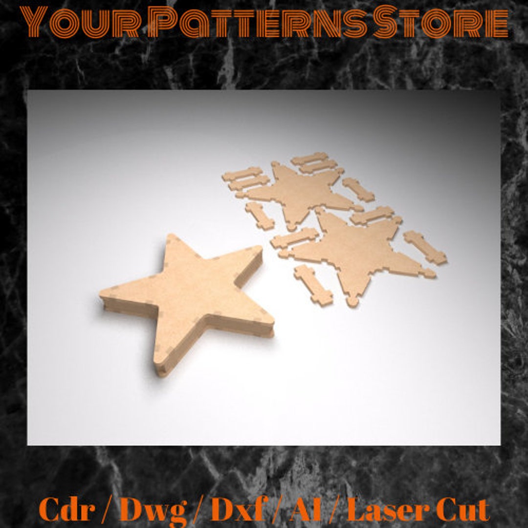 Star Box Laser Cut File Engrave Files Dxf / Cdr / Dwg / - Etsy Hong Kong