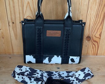 Black & Brown Wrangler Cow Print Crossbody Purses! CONCEALED CARRY.