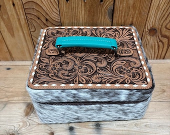 Cowhide & Tooled Leather Jewelry Box!