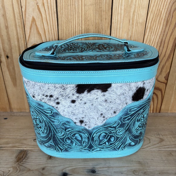 Tooled & Cowhide Makeup Boxes!