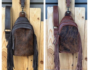 Cowhide Sling Bag with FRINGE!