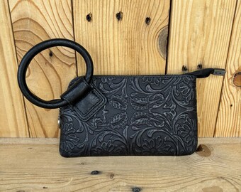 Black Tooled Wristlet!