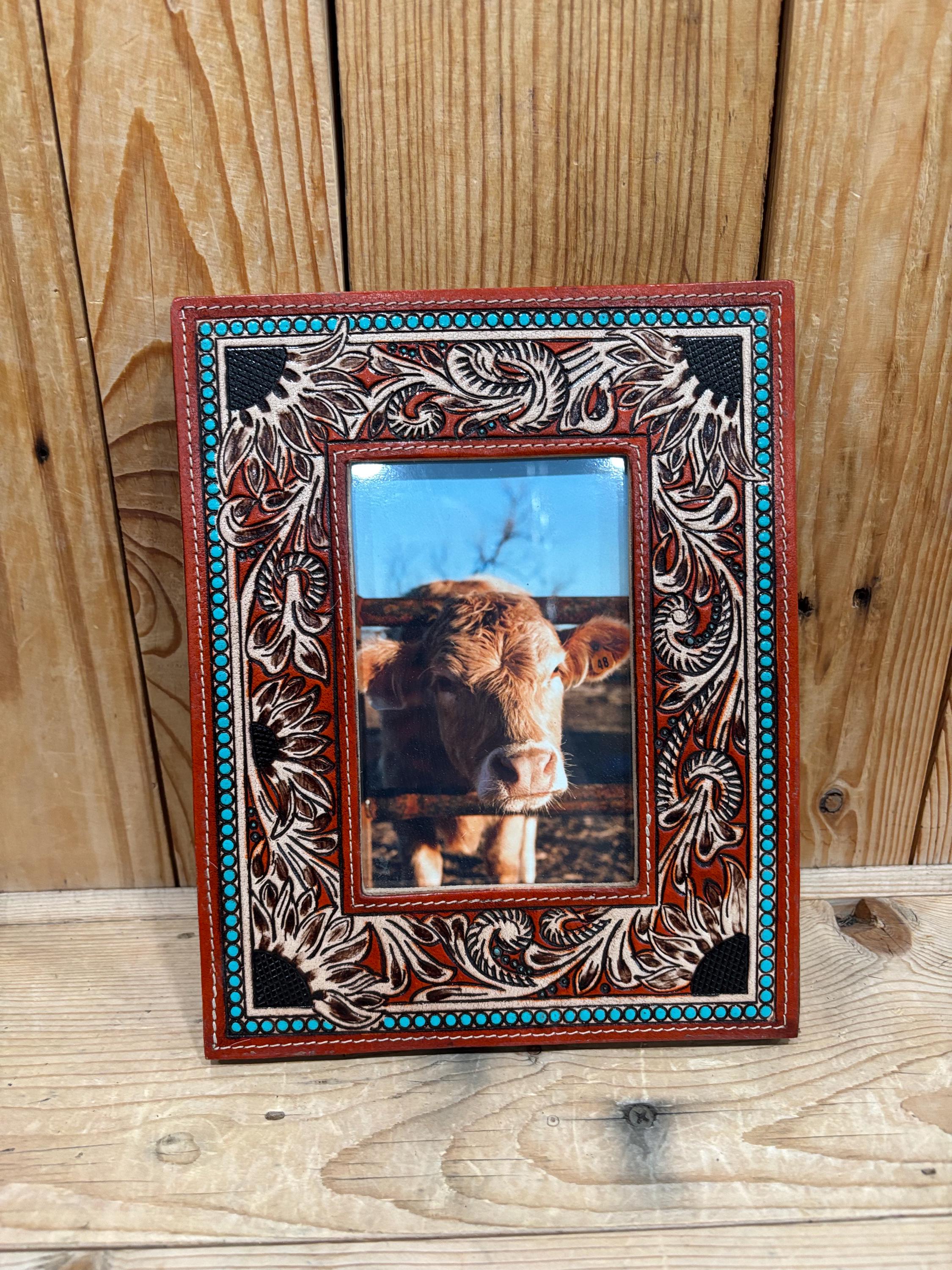 Cowhide/tooled Leather Picture Frames! - Etsy