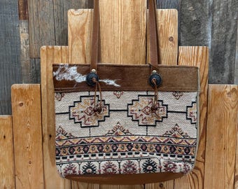 Cowhide & Canvas Tote Bag!
