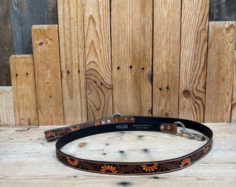 Tooled Leather Dog Leashes!