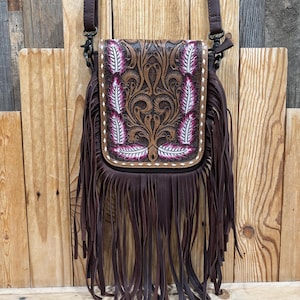 Borsa a tracolla con frange in pelle!